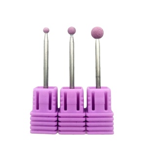 HYTOOS Fraise <span class=keywords><strong>à</strong></span> ongles en corindon rose 3/32\" en <span class=keywords><strong>céramique</strong></span> rotative pour manucure, accessoire de perceuse électrique, outils de salon de manucure - Product Image 1