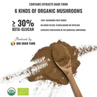 Qinshantang 10 en 1 organique Reishi Cordyceps Lion's Mane Chaga Turquie Queue Champignon Poudre Mélange pour le soutien de l'immunité