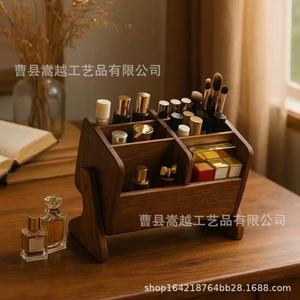 Solid Wood Desktop Makeup Brush <b>Storage</b> Box 17x12x15cm Cosmetic Organizer For Bedroom <b>Dressing</b> <b>Table</b> - Product Image 4