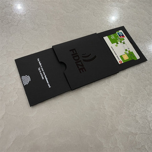 Fidize Nfc <b>Card</b> Holder Black Specialty Paper Slide Out Business <b>Card</b> Case With Hot Stamping Logo - Product Image 3