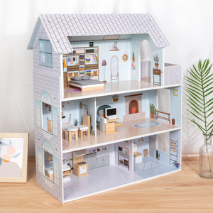 Maison <span class=keywords><strong>de</strong></span> poupée en bois <span class=keywords><strong>de</strong></span> haute qualité, nouvelle arrivée, vente chaude 2024, jouet maison avec 28 meubles inclus pour <span class=keywords><strong>les</strong></span> enfants <span class=keywords><strong>de</strong></span> 3 ans et plus - Product Image 2