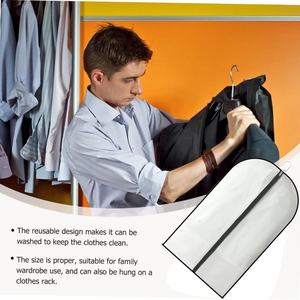 Custom Logo PEVA Suit Cover Garment Bag Zipper <b>Dust</b> Proof Clothing <b>Dust</b> Cover for Hanging <b>Coat</b> Fashionable Household Clothing - Product Image 6
