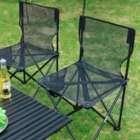 Chaise pliante portable pour camping, pêche, mobilier d'extérieur, ensemble complet table et banc en fer, design épuré, fabriqué en Chine, vente en gros