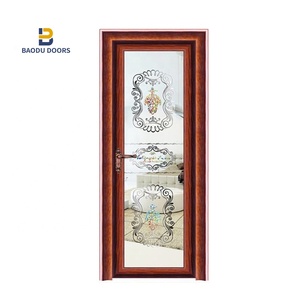 Porte da Bagno in Alluminio con Design in Vetro Fumé, Porte Interne Impermeabili e Resistenti all'<span class=keywords><strong>Acqua</strong></span>, Porte per Toilette Stile a Battente, Puertas De Madera - Product Image 6