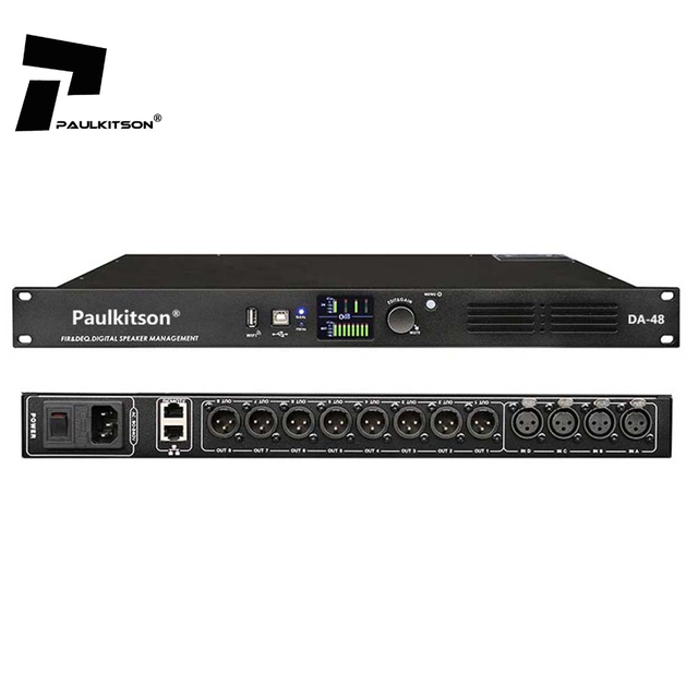 DA48 Professional Speaker Management System 4-in-8-out Digital Audio Processor FIR Digirate Management for Audio Sound Equipment