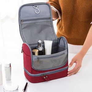 Bolsa de Aseo de Poliéster de Alta Calidad, Diseño Nuevo y Personalizado, Cierre de Cremallera Moderno, Estuche de Maquillaje Impermeable para Cosméticos y Toallas - Product Image 1