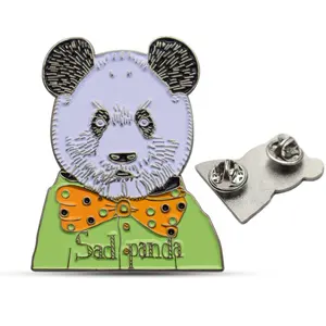 Panda Design High Quality Popular Custom Plated Cute Animal Logo Metal Crafts Lapel Pin