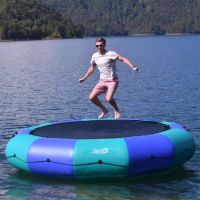 Trampoline d'eau de rivière extérieur d'île de saut d'eau de flottement gonflable populaire de 15ft Pvc