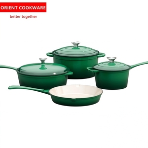 Juego de 4 Piezas de Utensilios de Cocina de Hierro Fundido Esmaltado, Olla Holandesa con Tapa, Juego de <span class=keywords><strong>Ollas</strong></span> y Sartenes Antiadherentes, Libres de PFOA y PFOS - Product Image 3
