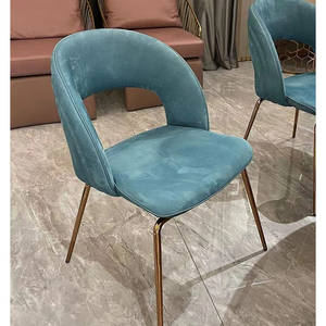 Hiện đại độc đáo thiết kế ghế ăn tự nhiên cũ màu nhung Ghế ăn xách tay đơn giản ghế phòng ăn - Product Image 3