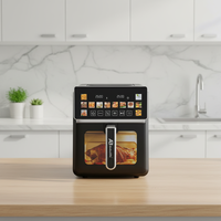 Freidora de Aire Digital Anbolife de 6L con Ventana y Pantalla Táctil, 12 Programas Preestablecidos, Cesta Desmontable Antiadherente, Apta para Lavavajillas, OEM/ODM