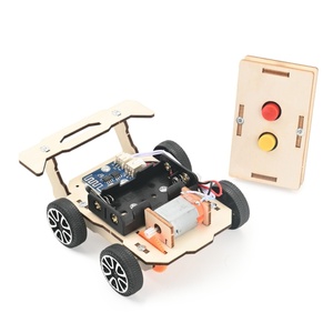 Kit de jouets à assembler soi-même OKYN-Y2435, kit de modèle de voiture RC en bois, jouet de voiture télécommandée, jouets d'ingénierie pour enfants, kits de construction de voitures - Product Image 1