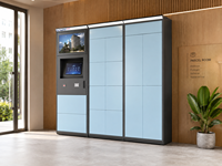 Casillero inteligente para paquetes con código QR, gabinete de mensajería exterior impermeable para zonas residenciales, casillero de entrega de autoservicio 24/7