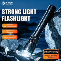 Lampe torche super lumineuse en alliage d'aluminium, zoomable, étanche, avec batterie rechargeable 26650, lampe torche tactique d'urgence pour l'extérieur