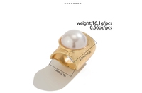 Nouveau Offre Spéciale rétro personnalité exagérée incrusté d'accessoires pour femmes plaqués or brillant avec grande perle large anneau