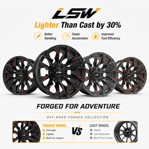 ล้อฟอร์จ LSR8011 5x114.3 5x120 ขนาด 17 18 20 นิ้ว ราคาดีที่สุด รับประกันราคา สำหรับรถออฟโรด สีดำแดง สำหรับ Toyota Land Cruiser Prado - Product Image 5
