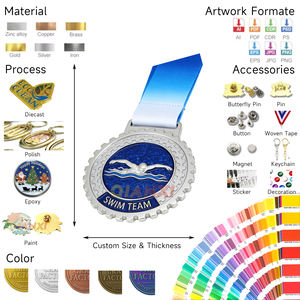 Medalla de Valor Personalizada con Corona de Laurel en Relieve, Acabado Plateado, Medallón Decorativo Superior con Cinta - Product Image 5