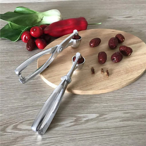 Décortiqueur de cerises et d'olives en métal argenté, outil manuel de retrait facile des noyaux, pour fruits et légumes de cuisine - Product Image 6