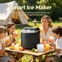 Machine à glaçons électrique compacte pour usage domestique, idéale pour les boissons