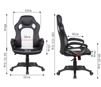 Chaise de bureau exécutive personnalisée en gros, dossier mi-haut, en cuir PU blanc, pour gestionnaire, idéale pour la maison et le gaming