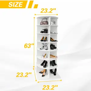 Nhựa Xoay Giày giá 360 độ xoay 7 tầng cao bán kính lớn đồ nội thất phòng khách Vật liệu PVC kệ giày