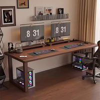 Bureau de jeu moderne de luxe avec aspect marbre, table de bureau réglable en bois, espace de travail climatisé pour salon