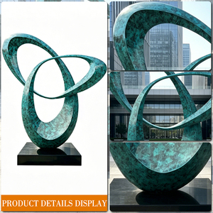 Escultura Moderna Abstracta <span class=keywords><strong>de</strong></span> Acero Inoxidable Pintada a Medida, Instalación <span class=keywords><strong>de</strong></span> Arte Metálico Contemporáneo para Plaza - Product Image 3