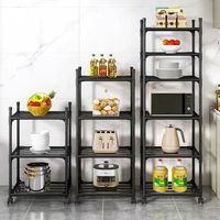 Chariot de rangement mobile à 6 niveaux en métal sur roulettes pour four à micro-ondes, type autoportant, non pliable, pour cuisine - Vente en gros
