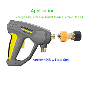 Adaptador de pistola de agua de alta presión M22 de cobre para lavado de autos y desengrasado - Product Image 4