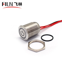 FILN 25MM 10A 2V à 380V étanche IP67 métal bouton poussoir interrupteur fil menant électrique mécanique bouton poussoir interrupteur
