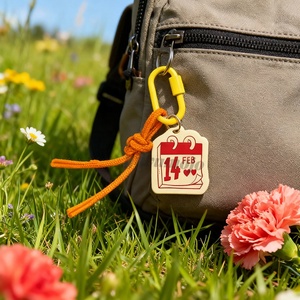 Llavero de acrílico personalizado para el Día de San Valentín, regalo promocional, llavero DIY con labios y flores, llavero de metal con mosquetón para bolso - Product Image 4