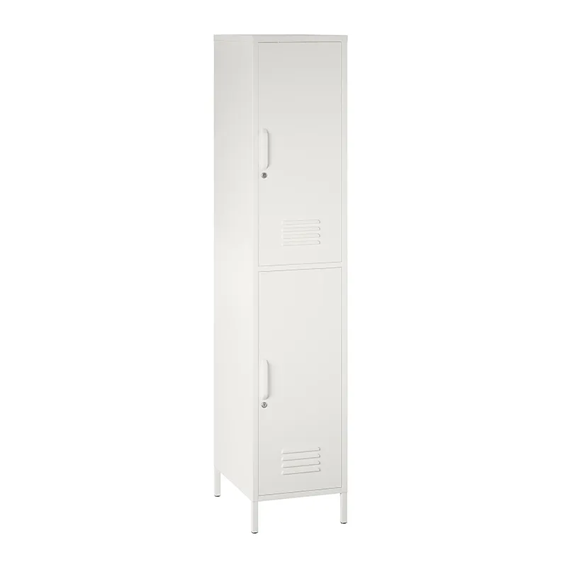 Alto Slim Freestanding Double Tier Floor Cabinet com 1 Prateleiras Ajustáveis 2 Espaços De Armazenamento com 2 Portas