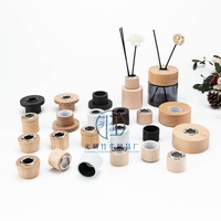 Couvercle rond en bois massif de qualité supérieure pour diffuseur à bâtonnets, bouchon en bois naturel pour flacon d'huile essentielle et couvercle de parfum pour voiture