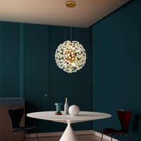 Lustre moderne en verre et aluminium et quincaillerie, design moderne, tournesol, salon, chambre à coucher, lustre en verre moderne