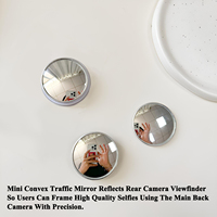 Miroir de maquillage convexe grand angle magnétique puissant N52 2-en-1 avec support de téléphone pop-up et béquille pour filles et femmes
