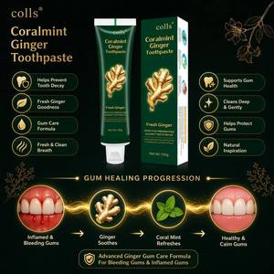 <span class=keywords><strong>Dentifrice</strong></span> COLLS Coralmint Gingembre <span class=keywords><strong>Bio</strong></span> aux Herbes Anti-Caries Sans Fluorure pour une Haleine Fraîche et des Dents <span class=keywords><strong>Sensibles</strong></span> – Vente Directe Usine - Product Image 2