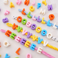 Perles Lettres Anglaises A-Z à Grande Perforation 6mm, Perles Colorées Mignonnes pour DIY Porte-clés, Perles Libres, Accessoires Décoratifs - Vente Chaude