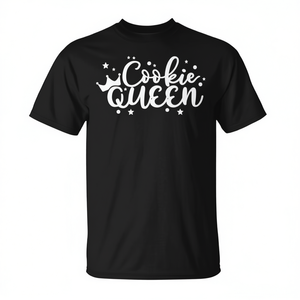 T-shirt Cookie Queen nera unisex per adulti taglia media - Product Image 2