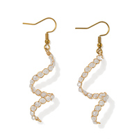 84 types de boucles d'oreilles pendantes faites à la main en fil torsadé et perles pour femmes, boucles d'oreilles en pierres colorées, modèles variés