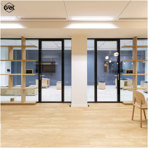 Système de cloison en verre tout aluminium robuste de 108 mm, insonorisation 45 dB, moderne, pour entrepôt industriel, école, supermarché - Product Image 3