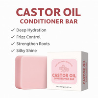 Prêt à expédier : Barre de conditionneur solide à l'huile de ricin 100g, parfum citron léger, pour volume et réparation de l'hydratation des cheveux