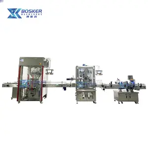 BSK-LAS01 Factory Automatic Servo 2-Nozzle Filling Capping Labeling Production For Paste Liquid Round Bottles