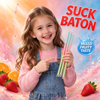 Suck Baton Bonbons en poudre en bâtonnets, saveur fruits mélangés fraise orange, en boîte, bonbons sucrés pour enfants, vente en gros