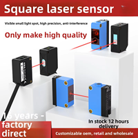 Capteur photoélectrique laser infrarouge carré LD62 personnalisé, PNP NPN, réflexion diffuse, installation fixe, sortie numérique 10-30VDC