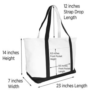 Bolso tote de playa de lona con cremallera superior y correa larga, bolso tote de lona de algodón, bolso tote de hombro de lona liso y moderno con correa larga - Product Image 5