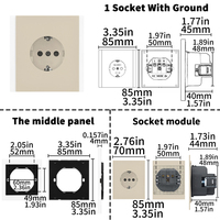 Enchufe de Pared WESA 16A, 1 Tomacorriente, Estándar Europeo Schuko, Diseño Moderno y Lujoso