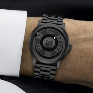 Montre Homme Unique en Or avec Cadran à Billes Magnétiques Défilantes, Chiffres Romains, Mouvement Quartz – Accessoire de Mode Premium Idéal pour un Cadeau - Product Image 5