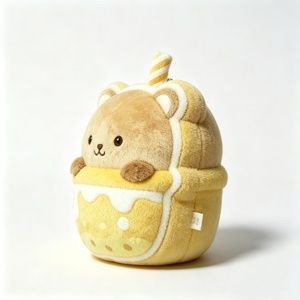 Peluche personnalisée ours au thé au lait, peluche ours au thé au lait au miel, peluche ours tasse de thé au lait, peluche ours boba mignon - Product Image 1