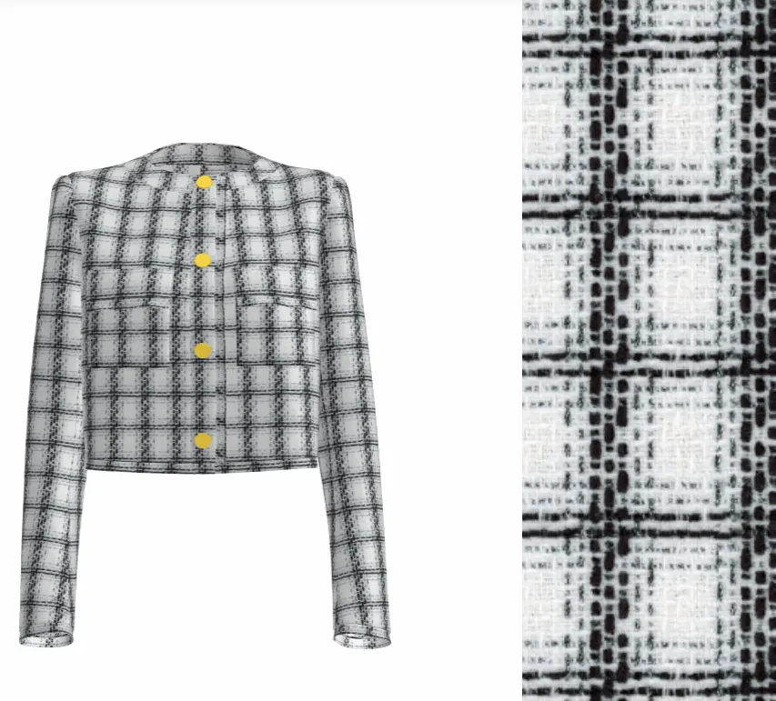 Neuer Polyester Boucle Wolle Tweed Stoff Duft mit Glitzer Draht Stoff Doppelseite Garn gefärbten Stoff für Mantel