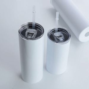 Gobelet de sublimation 12oz/20oz pour supports vierges en acier inoxydable avec paille et base en caoutchouc, isolation sous vide, cadeaux d'affaires, 6-12 heures - Product Image 2